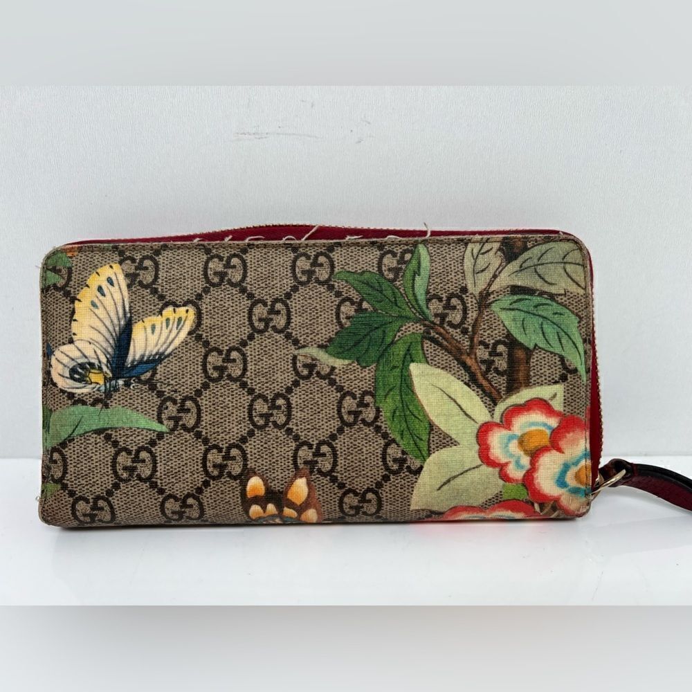 Gucci Zip Around Wallet Tian Print GG Coated Canvas - Picture 3 of 8